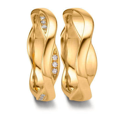 Partnerringe 750/18K guld Diamant 0.09 ct, 18 Sten , tw-vsi