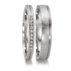 Partnerringe 950 platin Diamant 0.075 ct, 10 Sten , w-si