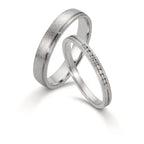 Partnerringe 950 platin Diamant 0.075 ct, 10 Sten , w-si