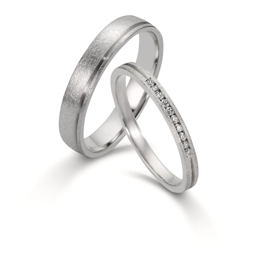 Partnerringe 950 platin Diamant 0.075 ct, 10 Sten , w-si