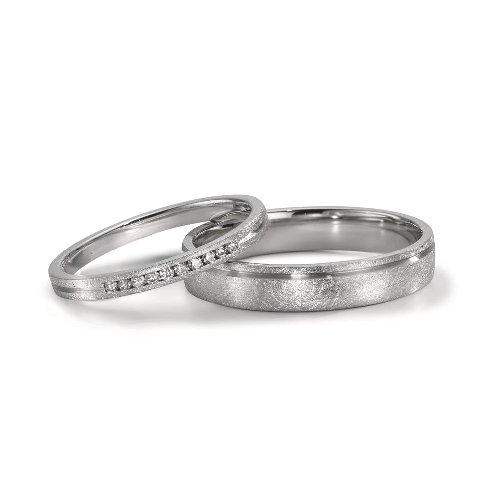 Partnerringe 950 platin Diamant 0.075 ct, 10 Sten , w-si