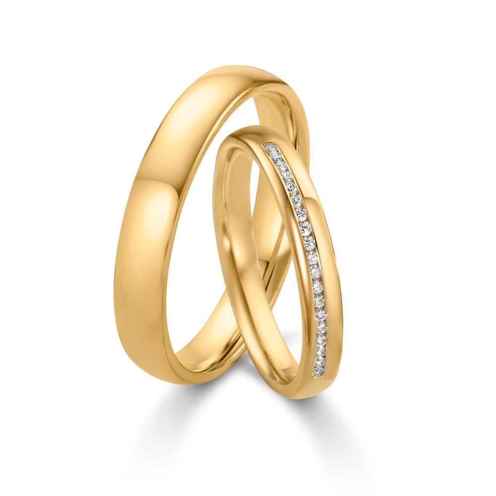 Partnerringe 750/18K guld Diamant 0.095 ct, w-si