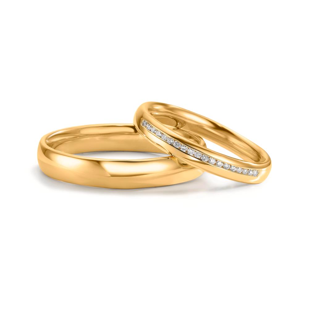 Partnerringe 750/18K guld Diamant 0.095 ct, w-si