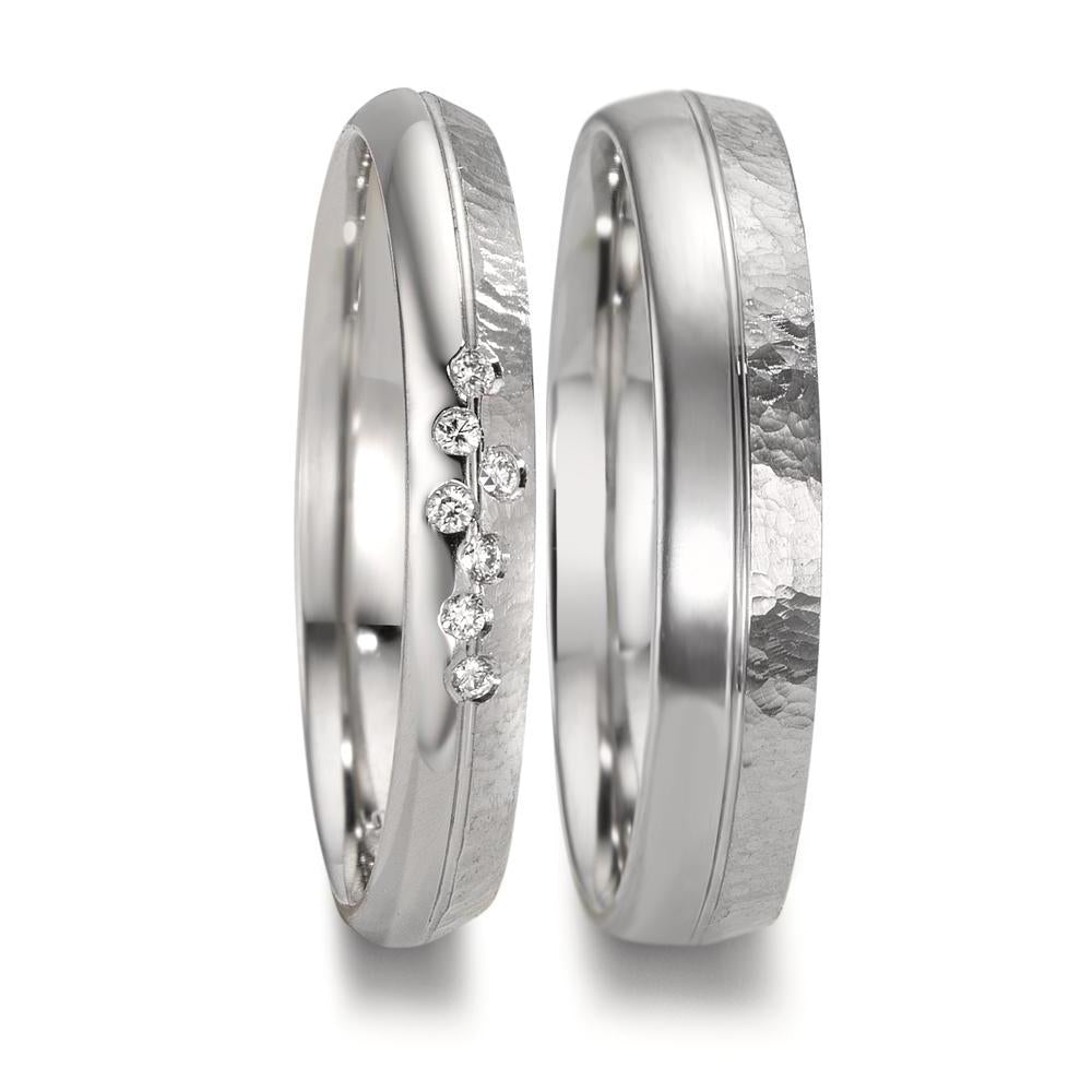 Partnerringe 950 platin Diamant 0.035 ct, 7 Sten , w-si