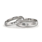 Partnerringe 950 platin Diamant 0.035 ct, 7 Sten , w-si