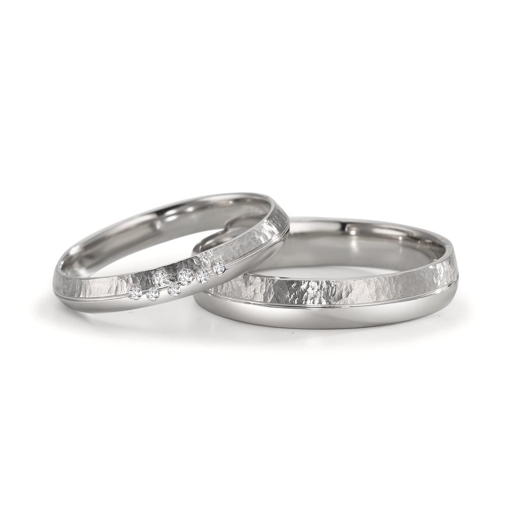 Partnerringe 950 platin Diamant 0.035 ct, 7 Sten , w-si
