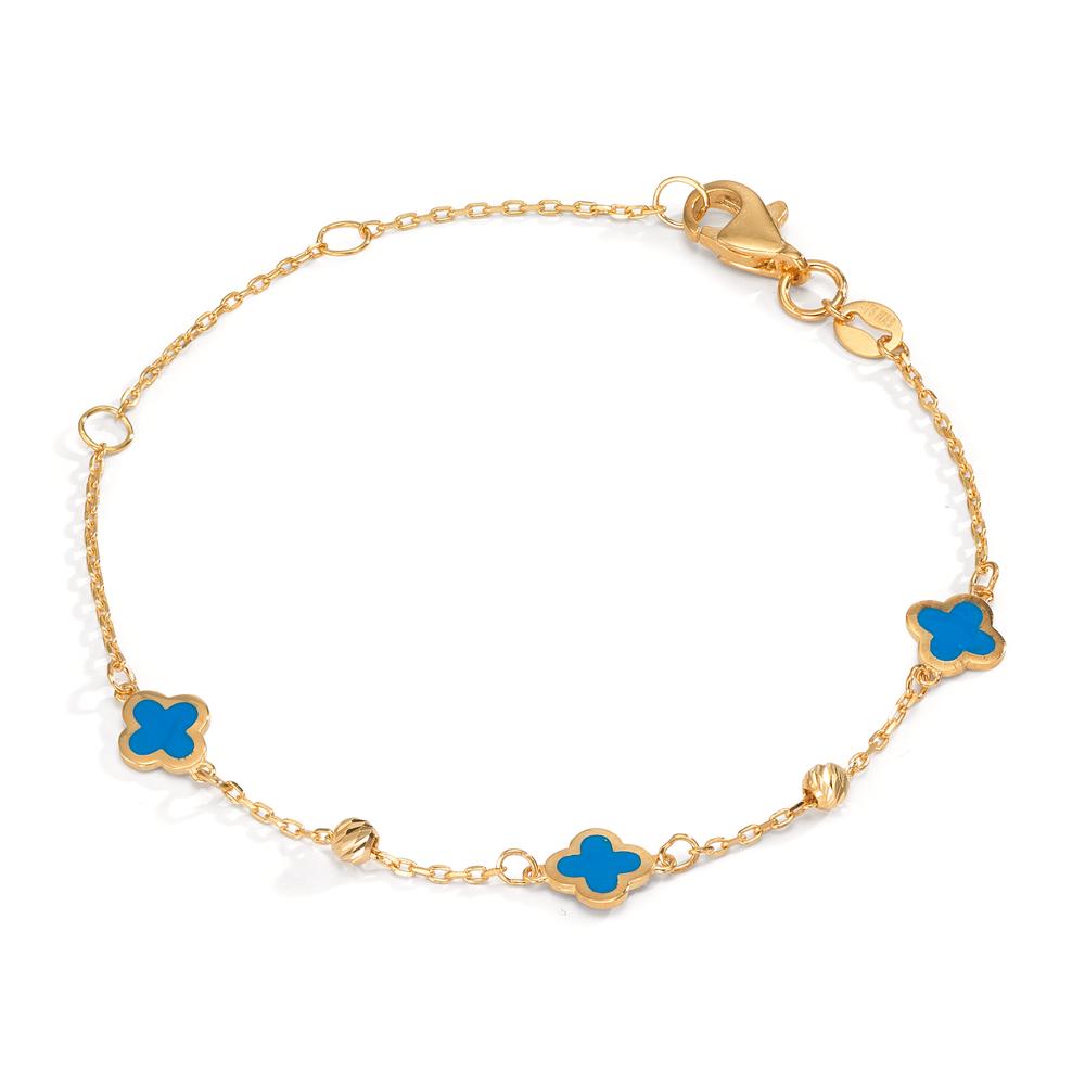 Armbånd 375/9K guld malet Blomst 12-16 cm