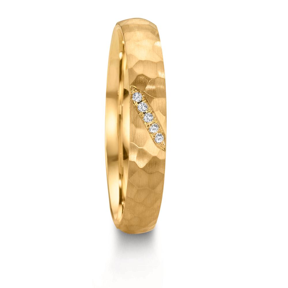 Partnerringe 750/18K guld Diamant 0.02 ct, 4 Sten , w-si