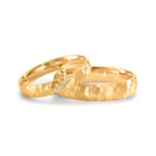 Partnerringe 750/18K guld Diamant 0.02 ct, 4 Sten , w-si