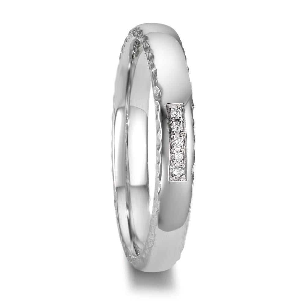 Partnerringe 950 platin Diamant 0.02 ct, 5 Sten , w-si