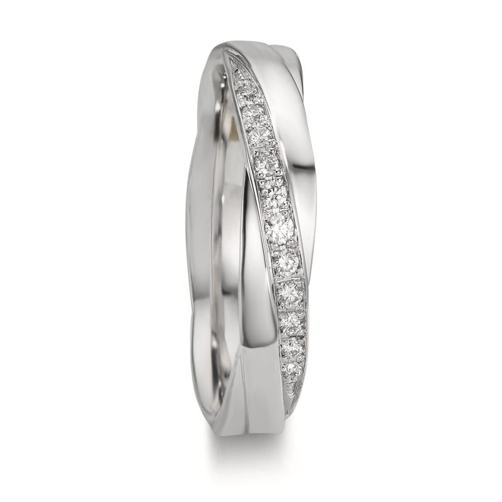 Partnerringe 750/18K hvidguld Diamant 0.097 ct, 11 Sten , w-si