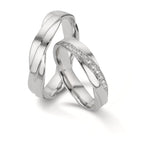 Partnerringe 750/18K hvidguld Diamant 0.097 ct, 11 Sten , w-si