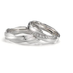 Partnerringe 750/18K hvidguld Diamant 0.097 ct, 11 Sten , w-si