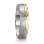 Partnerringe Sølv, 585/14K roseguld Diamant 0.015 ct, w-si tofarvet