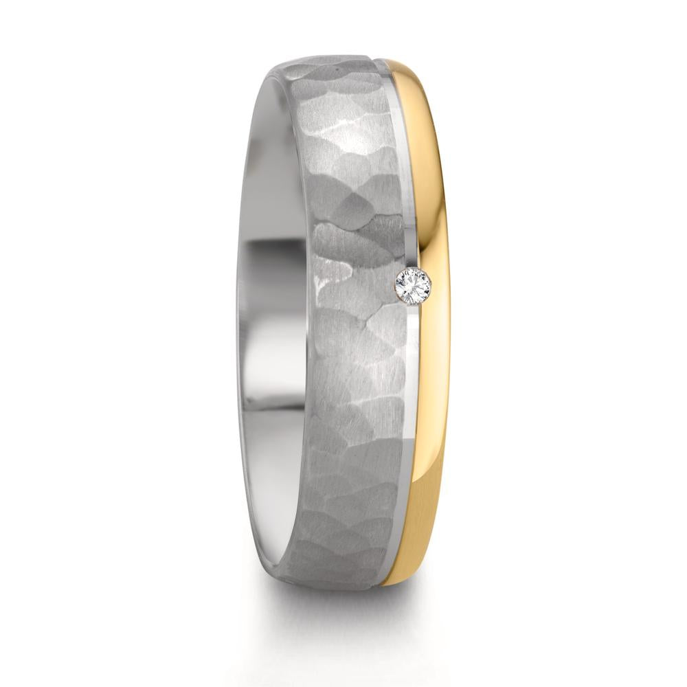 Partnerringe Sølv, 585/14K roseguld Diamant 0.015 ct, w-si tofarvet