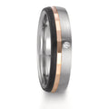 Partnerringe Rustfrit stål, 375/9K rødguld Diamant 0.02 ct, w-si