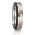 Partnerringe Rustfrit stål, 375/9K rødguld Diamant 0.02 ct, w-si