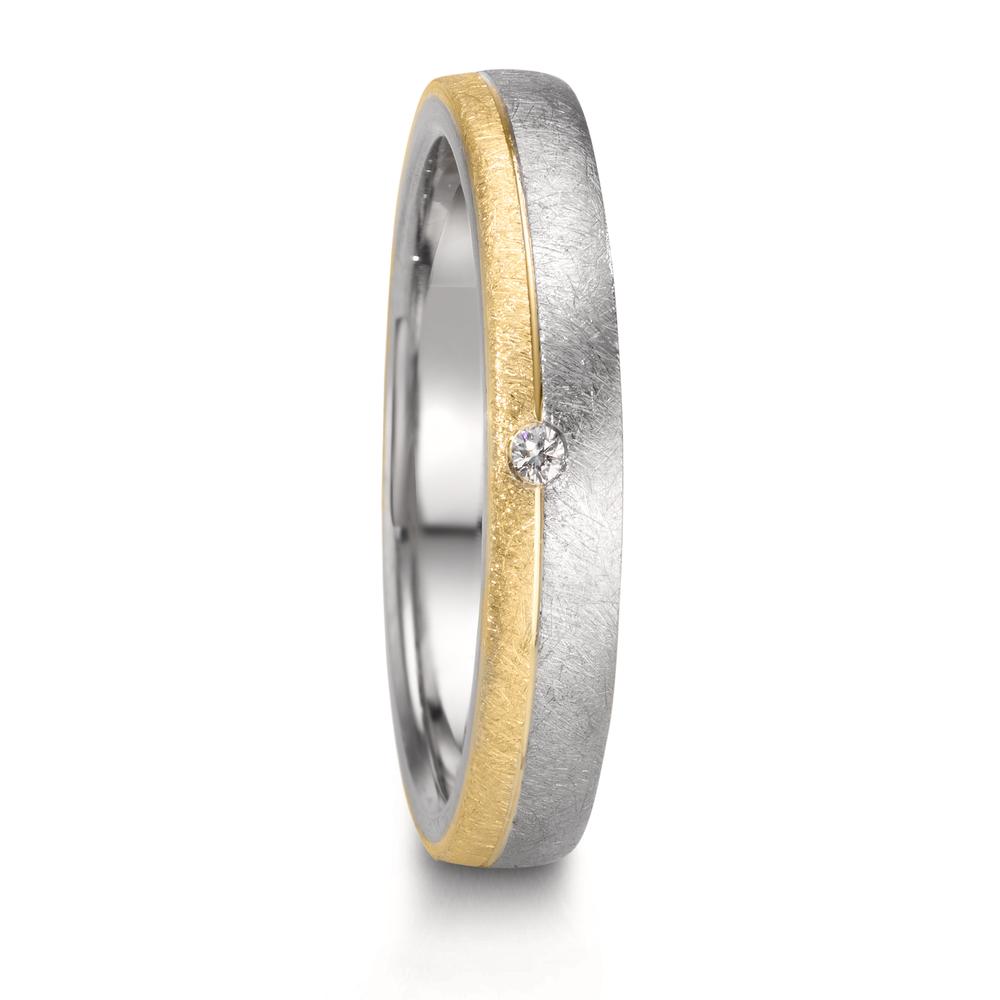 Partnerringe Rustfrit stål, 375/9K guld Diamant 0.015 ct, w-si