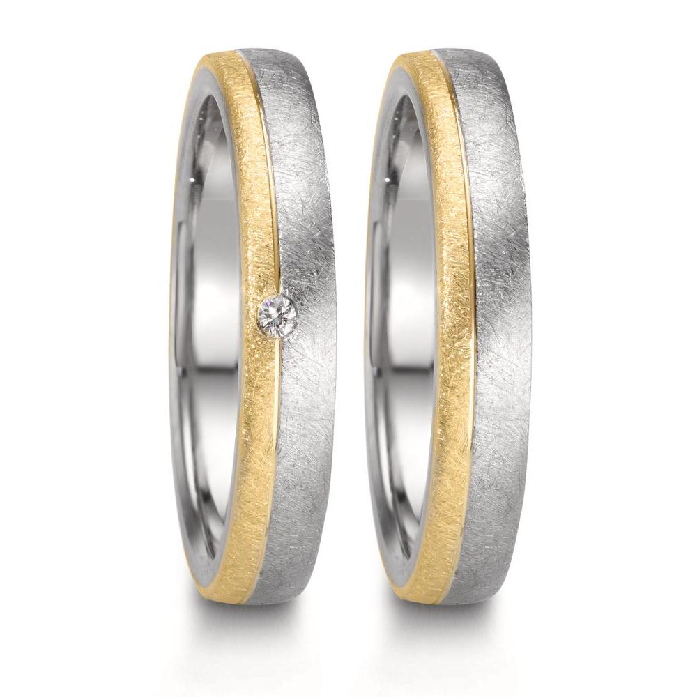 Partnerringe Rustfrit stål, 375/9K guld