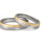 Partnerringe Rustfrit stål, 375/9K guld