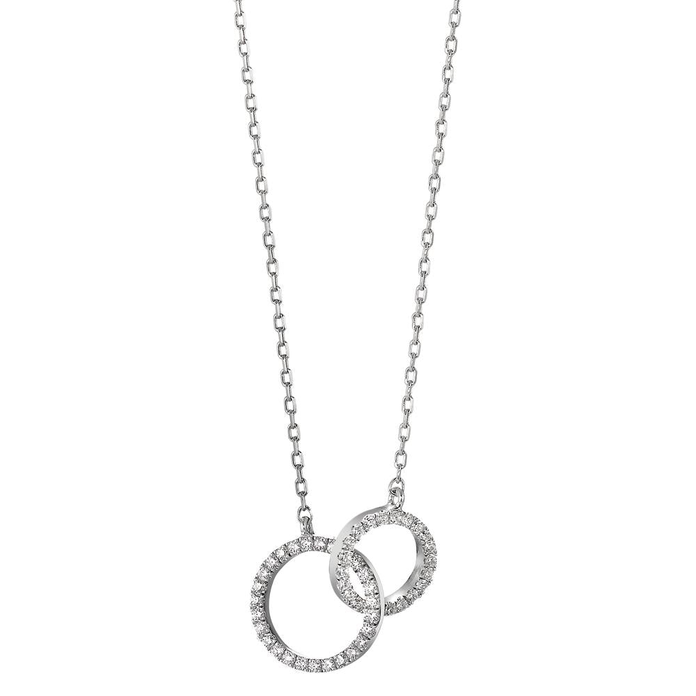 Collier Sølv Zirconia rhodineret 40-42 cm