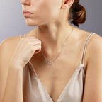 Collier Sølv Zirconia rhodineret 40-42 cm