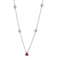 Collier 750/18K hvidguld Diamant 0.14 ct, 4 Sten , w-si, Rubin 42-45 cm