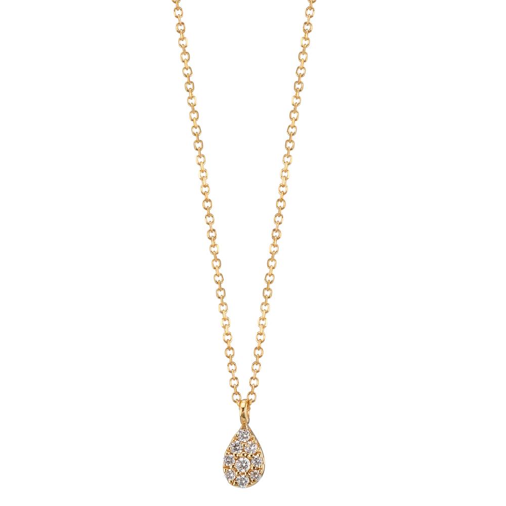Collier 750/18K guld Diamant 0.04 ct, 9 Sten , w-si 42-45 cm