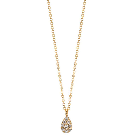 Collier 750/18K guld Diamant 0.04 ct, 9 Sten , w-si 42-45 cm