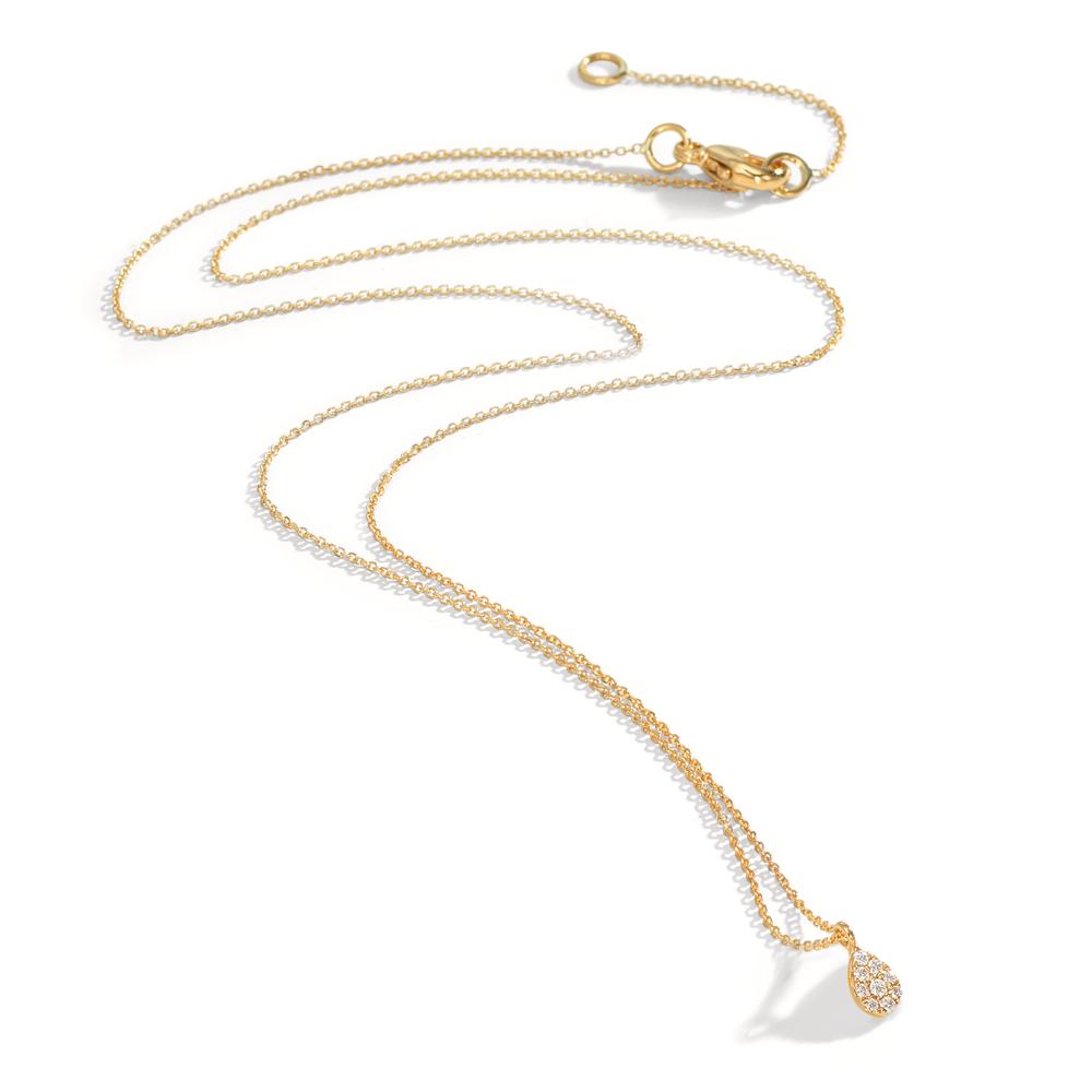Collier 750/18K guld Diamant 0.04 ct, 9 Sten , w-si 42-45 cm