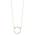 Collier 375/9K guld, 375/9K hvidguld Zirconia 6 Sten 42-45 cm Ø14 mm