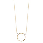 Collier 375/9K guld, 375/9K hvidguld Zirconia 6 Sten 42-45 cm Ø14 mm
