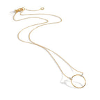 Collier 375/9K guld, 375/9K hvidguld Zirconia 6 Sten 42-45 cm Ø14 mm