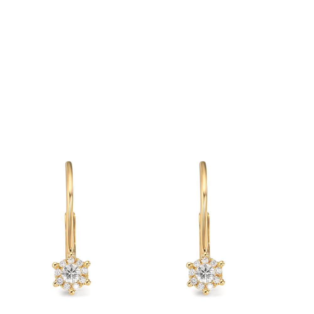 Øreringe 750/18K guld Diamant 0.17 ct, 2 Sten , w-si