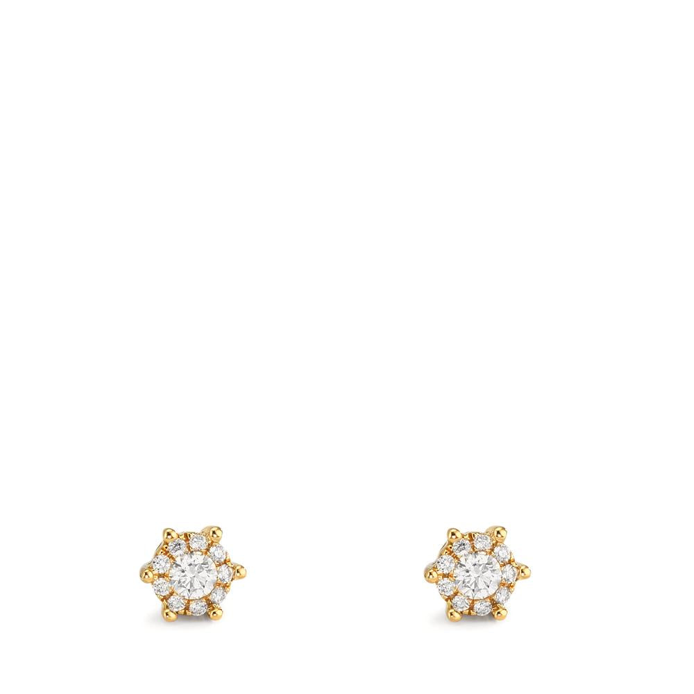 Ørestikker 750/18K guld Diamant 0.17 ct, 2 Sten , w-si Ø4.5 mm