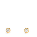 Ørestikker 750/18K guld Diamant 0.10 ct, 2 Sten , w-si Ø3.5 mm