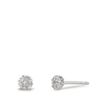 Ørestikker 750/18K hvidguld Diamant 0.112 ct, 14 Sten , w-si Ø4 mm