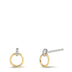 Ørestikker 375/9K guld, 375/9K hvidguld Zirconia 6 Sten