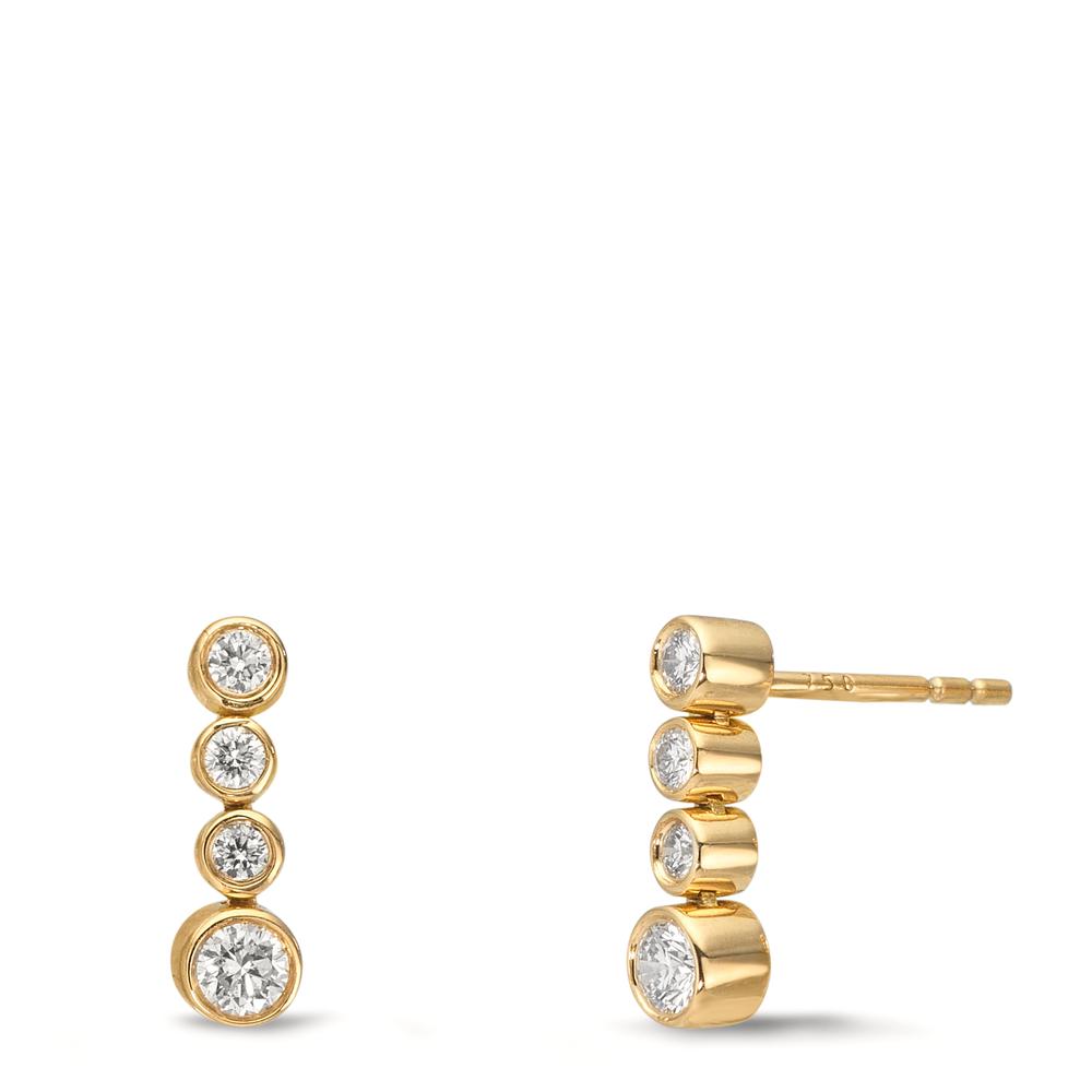Øreringe 750/18K guld Diamant 0.27 ct, 8 Sten , w-si