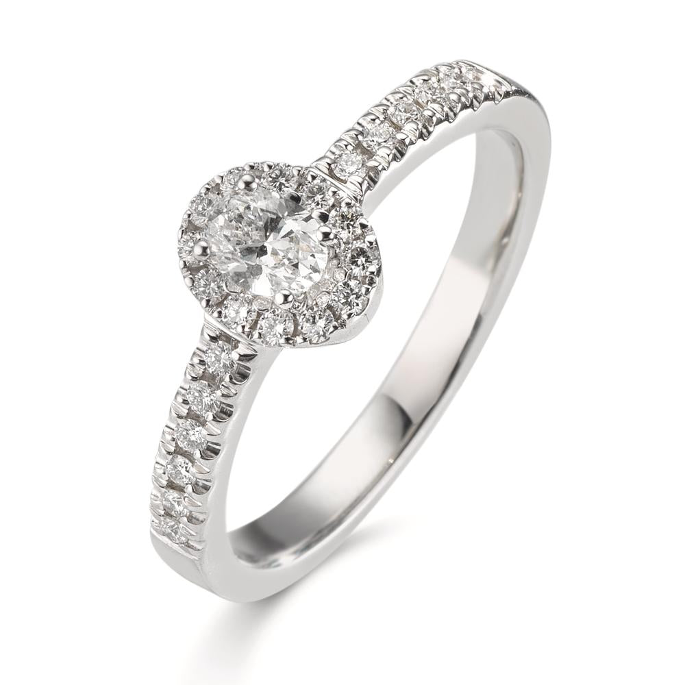 Ringe 750/18K hvidguld Diamant 0.37 ct, w-si