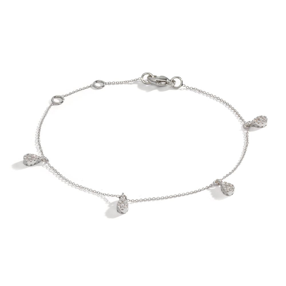 Armbånd 750/18K hvidguld Diamant 0.32 ct, 36 Sten , w-si 16-19 cm