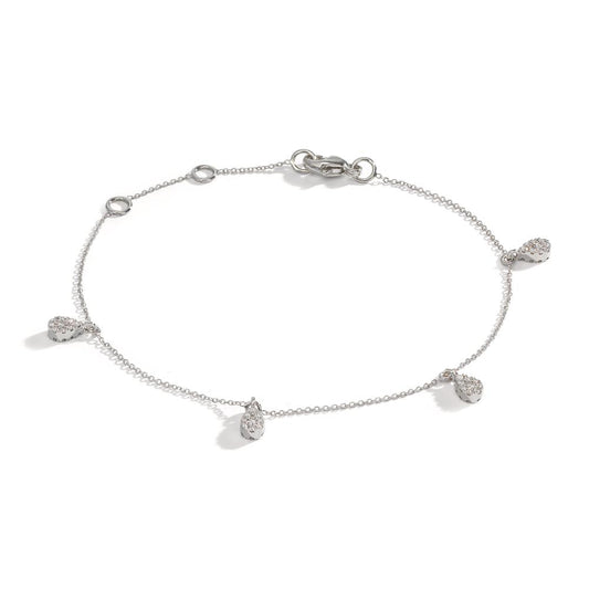 Armbånd 750/18K hvidguld Diamant 0.32 ct, 36 Sten , w-si 16-19 cm