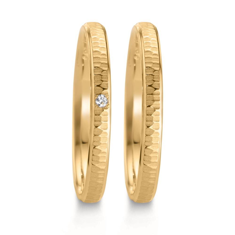Partnerringe 750/18K guld Diamant 0.014 ct, w-si