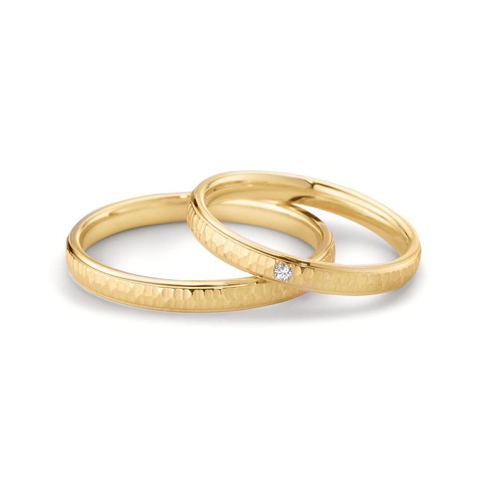Partnerringe 750/18K guld Diamant 0.014 ct, w-si