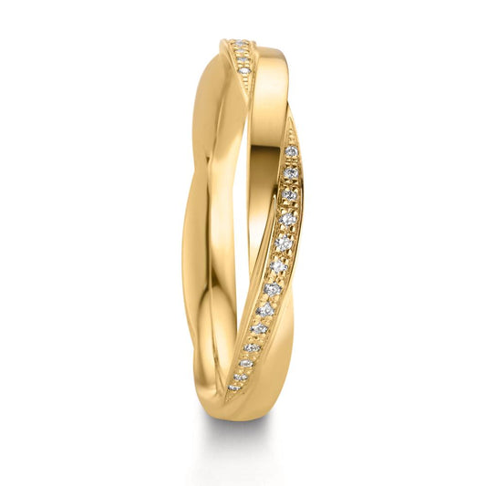 Partnerringe 750/18K guld Diamant 0.12 ct, 39 Sten , w-vsi