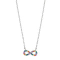 Collier Sølv Zirconia farverig rhodineret Uendelighed 42-45 cm