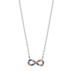 Collier Sølv Zirconia farverig rhodineret Uendelighed 42-45 cm
