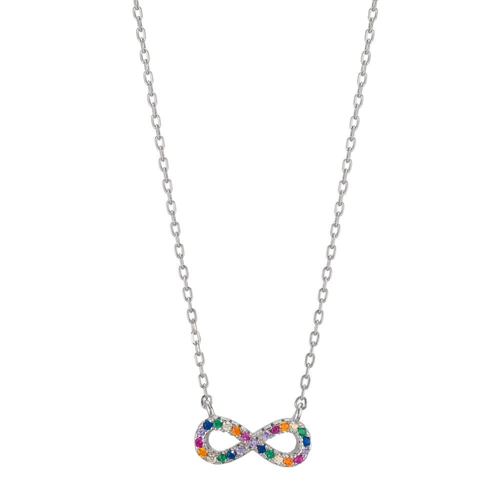 Collier Sølv Zirconia farverig rhodineret Uendelighed 42-45 cm