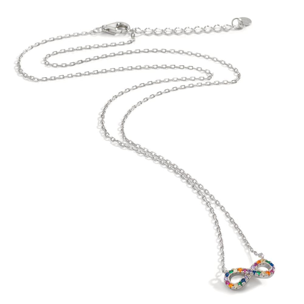 Collier Sølv Zirconia farverig rhodineret Uendelighed 42-45 cm