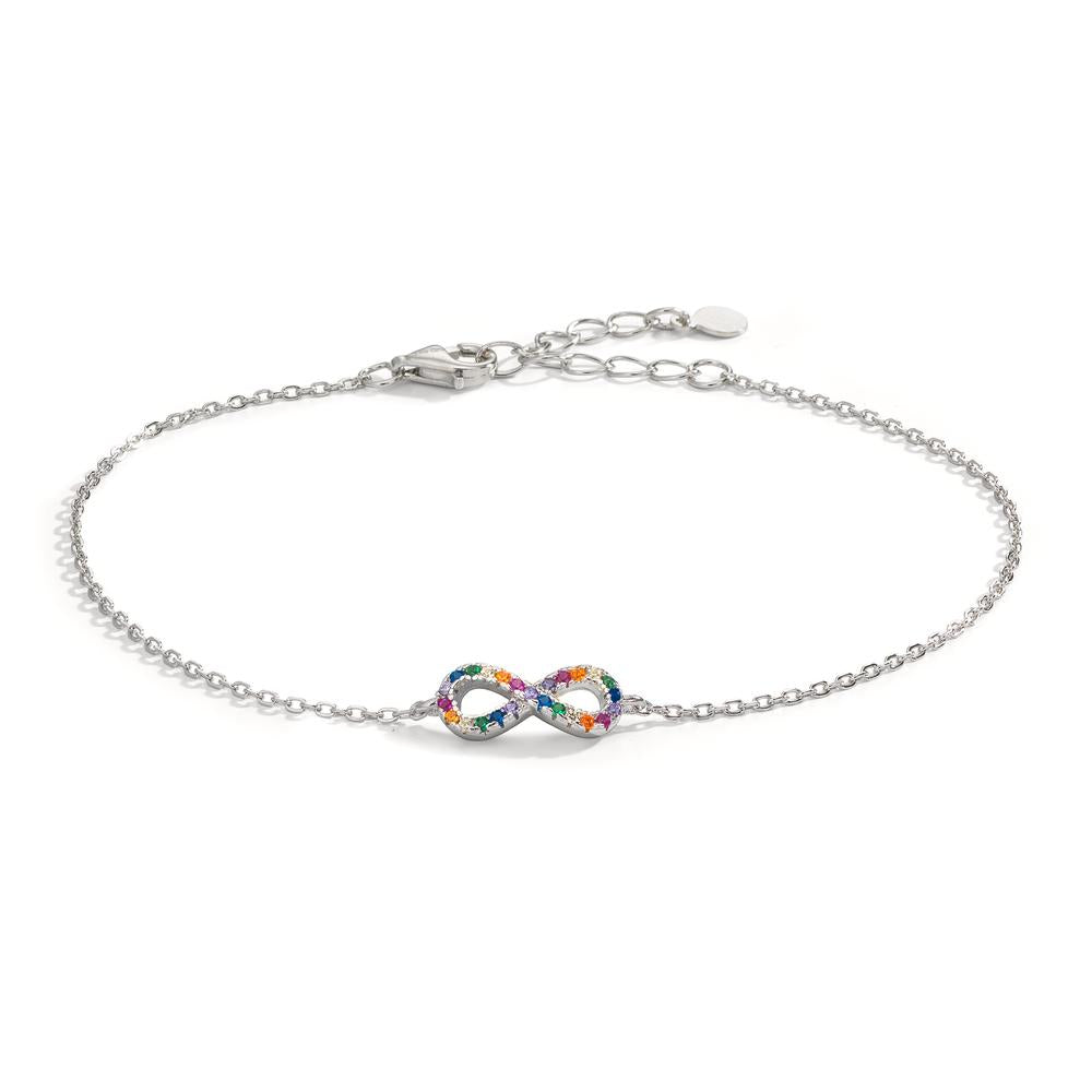 Armbånd Sølv Zirconia farverig rhodineret Uendelighed